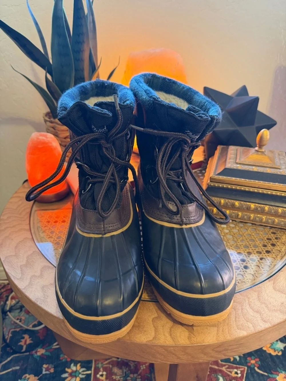 Insulated Brown and Black Men's Winter Duck Boots - Waterproof